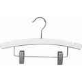 12" Children's White Wooden Hanger w/ Clips